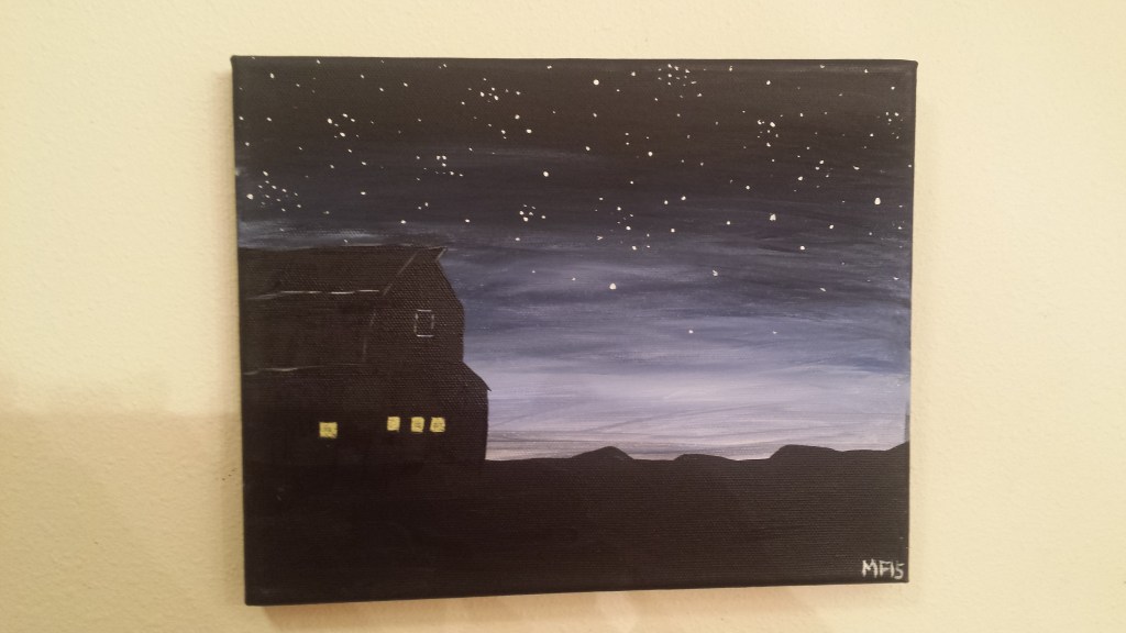 Night Barn Painting