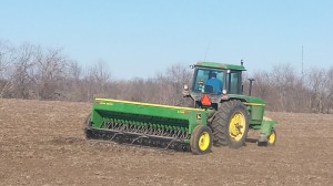 Dan and Reed Drilling Oats and Alfalfa